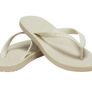 CROCS Flip Sandals- Bone
